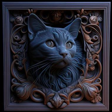 3D model Russian Blue cat (STL)